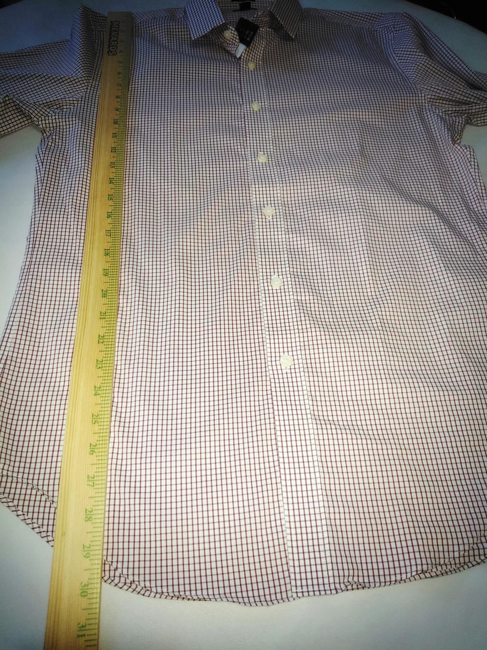 NWT J.CREW Sz M Red/White Micro-Check Dress Shirt